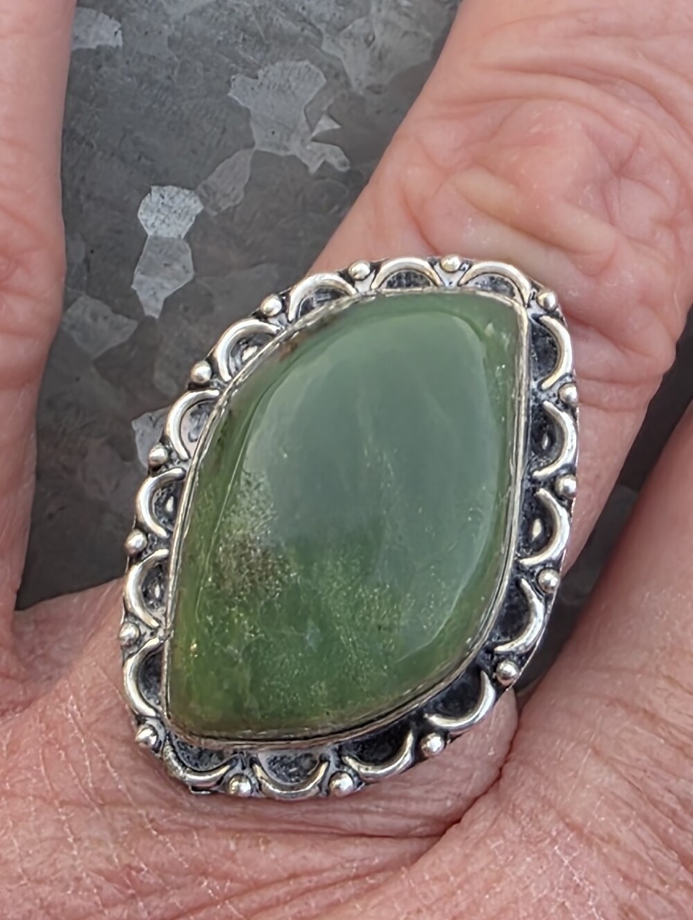 Green Aventurine Gemstone Ring In 925 Sterling Silver Setting (7)